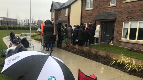The first potential buyers formed at queue at the sales office in Hansfield, Dublin 15, at around 6am yesterday morning