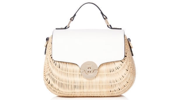Dune Doannee White Basket Woven Handbag
