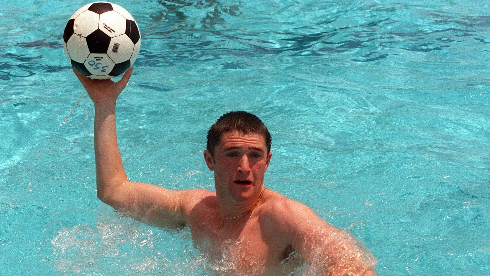 Image - Robbie Keane making a splash in Cyprus during the European Championships