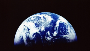 The earth from space photographed by spacecraft Galileo 11, December 1992 from a distance of 1.9 million km Photo: Universal History Archive