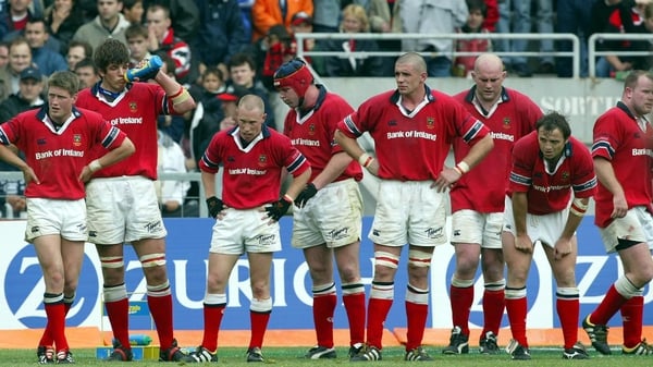 Munster players dejected following their one-point loss to Toulouse in the 2003 European Cup semi-final