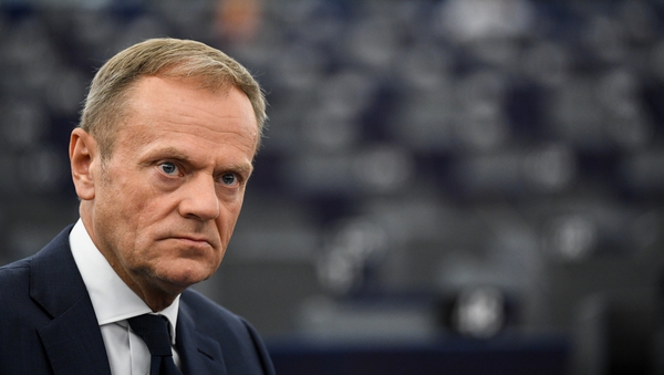 Donald Tusk said the border issue has to be solved by the UK