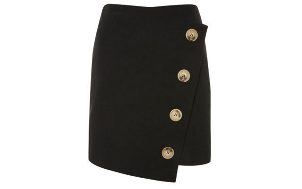 Topshop Twill Asym Wrap Skirt