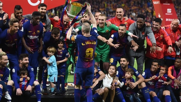 Iniesta was on target for Barcelona in their Copa del Rey final victory.