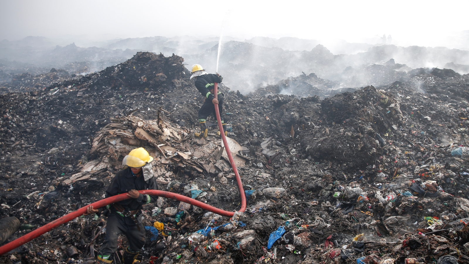 Dozens hospitalised as Myanmar battles landfill fire