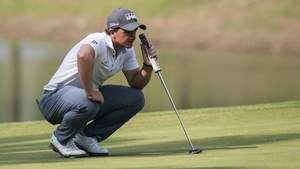 Paul Dunne in action on during the third round of the 2018 Volvo China Open