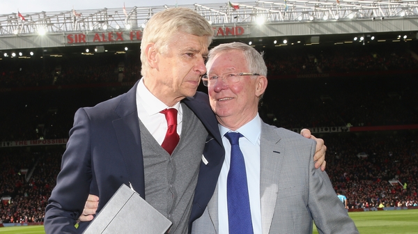 Arsene Wenger pictured on his retirement from Arsenal management in 2018, with Alec Ferguson