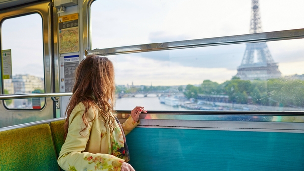 Woman in a train of Parisian underground