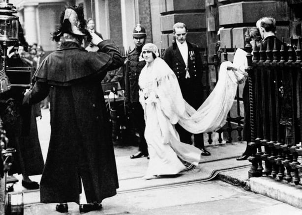 Lady Elizabeth Bowes-Lyon on her way to wed the Duke of York (PA Archive)