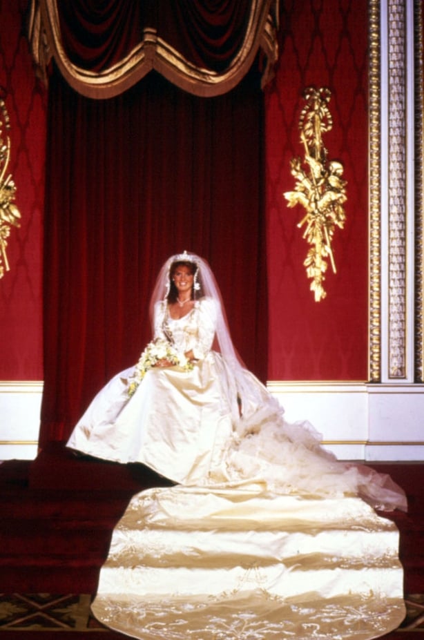Sarah Ferguson, Duchess of York, in her wedding gown (PA)