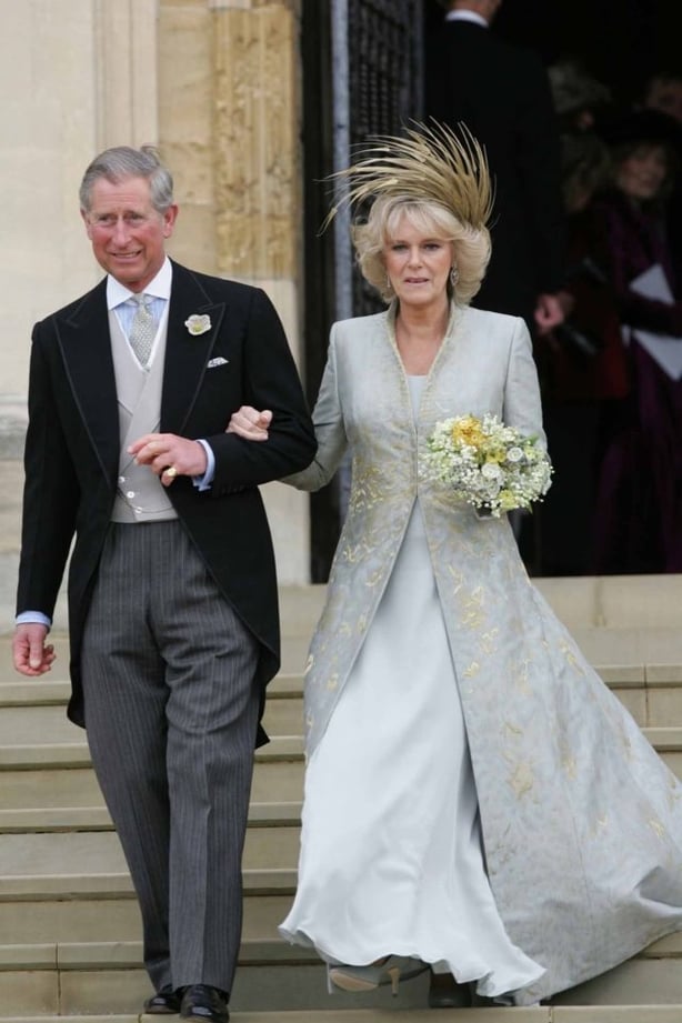 The Prince of Wales and the Duchess of Cornwall leave their wedding ceremony