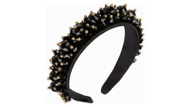 River Island Black Beaded Hair Band