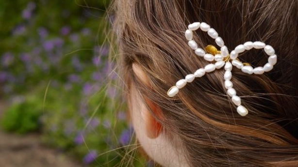 PearlsByTabs Ivory Pearl Bow Silver Plated Hair Comb