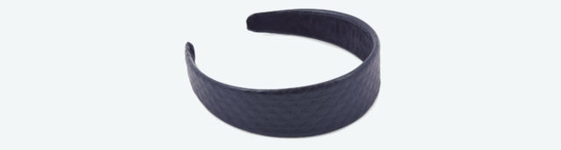 New Look Black Leather-Look Quilted Hair Band