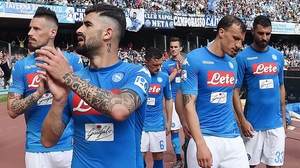Napoli salute their fans after their draw with Torino