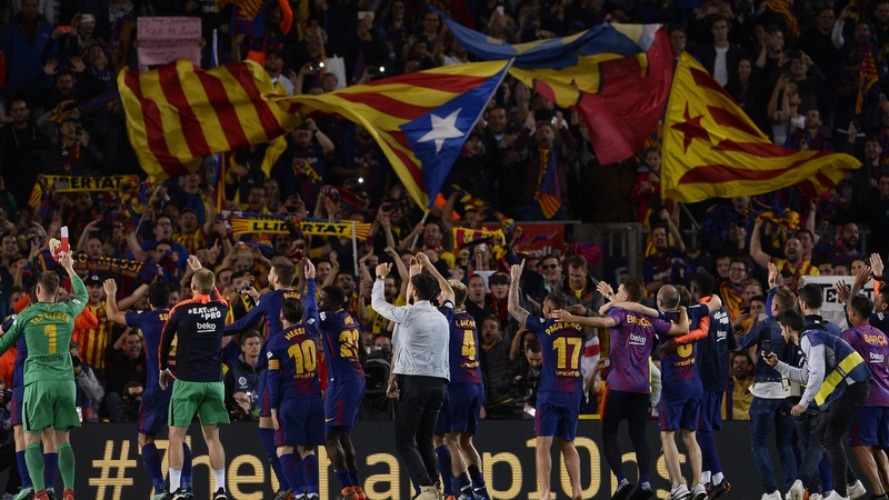 Barca celebrate with their fans