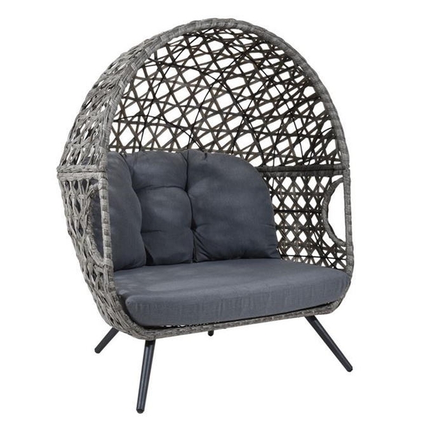 Heatons loveseat rattan chair grey