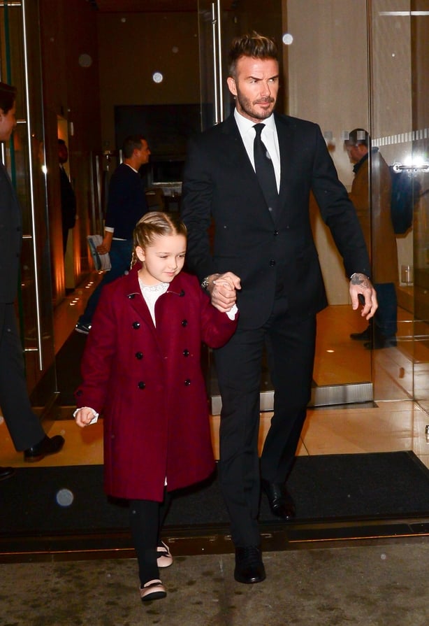 David Beckham with his daughter Harper