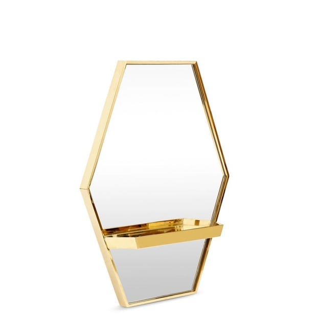 Marks and Spencer M&S hexagonal gold brass mirror shelf