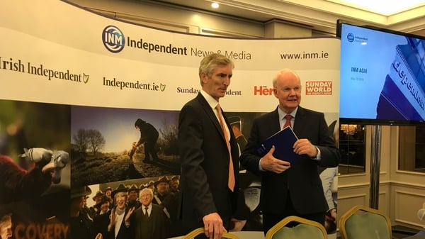 Independent News & Media's CEO Michael Doorly (l) and chairman Murdoch MacLennan