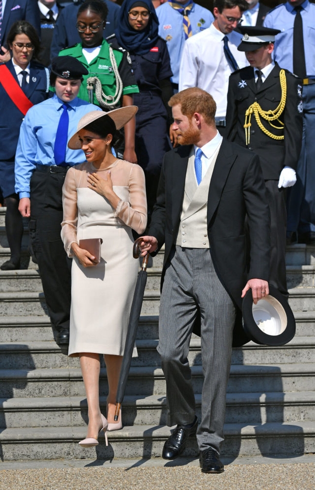 The Duke and Duchess of Sussex at a garden party at Buckingham Palace