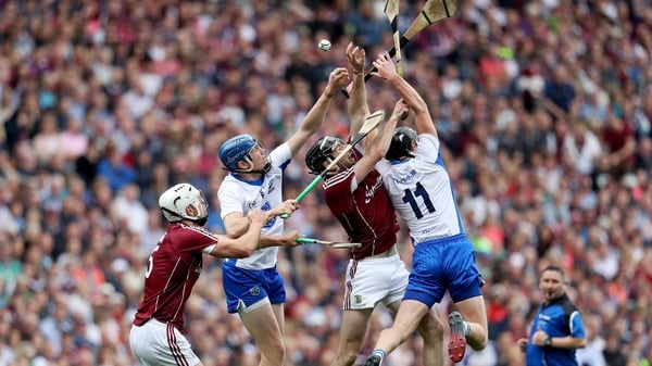 Austin Gleeson (L) and Pauric Mahony compete for the ball in last year's All-Ireland final