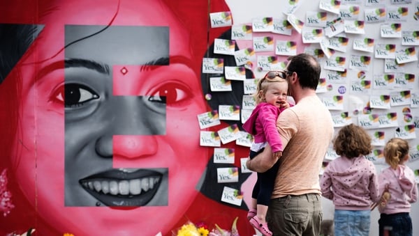 The mural of Savita Halappanavar became a focal point for supporters of a Yes vote