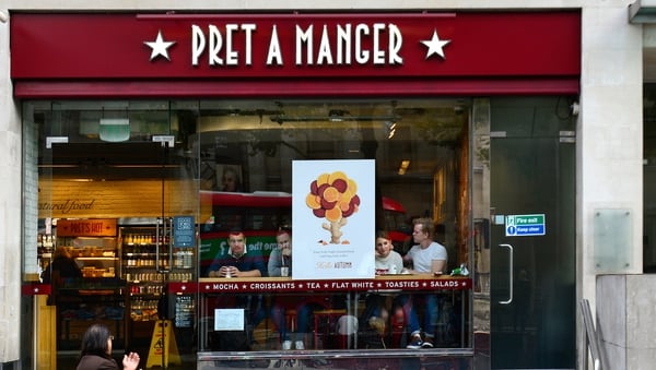 Pret A Manger said its recent sales have dived by 74% compared with the same time a year ago