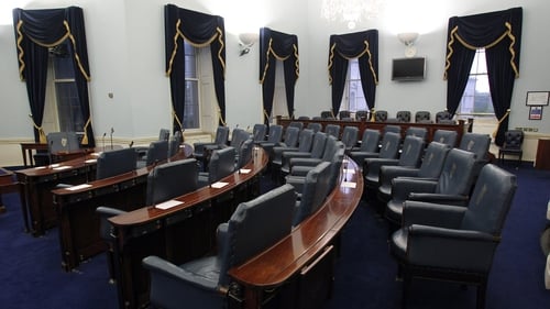 The Seanad Éireann chambers in Leinster House before refurbishment got underway