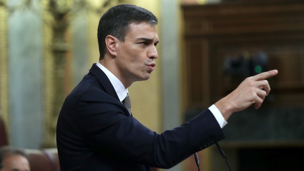 Socialist Party's leader Pedro Sanchez call for prime minister Mariano Rajoy to resign