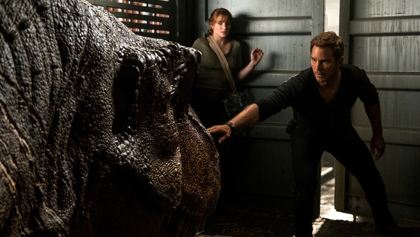 Bryce Dallas Howard and Chris Pratt in Jurassic World: Fallen Kingdom