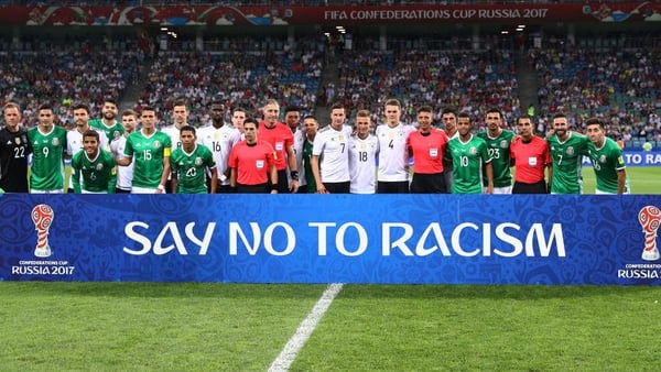 Mexico and Germany players before their match