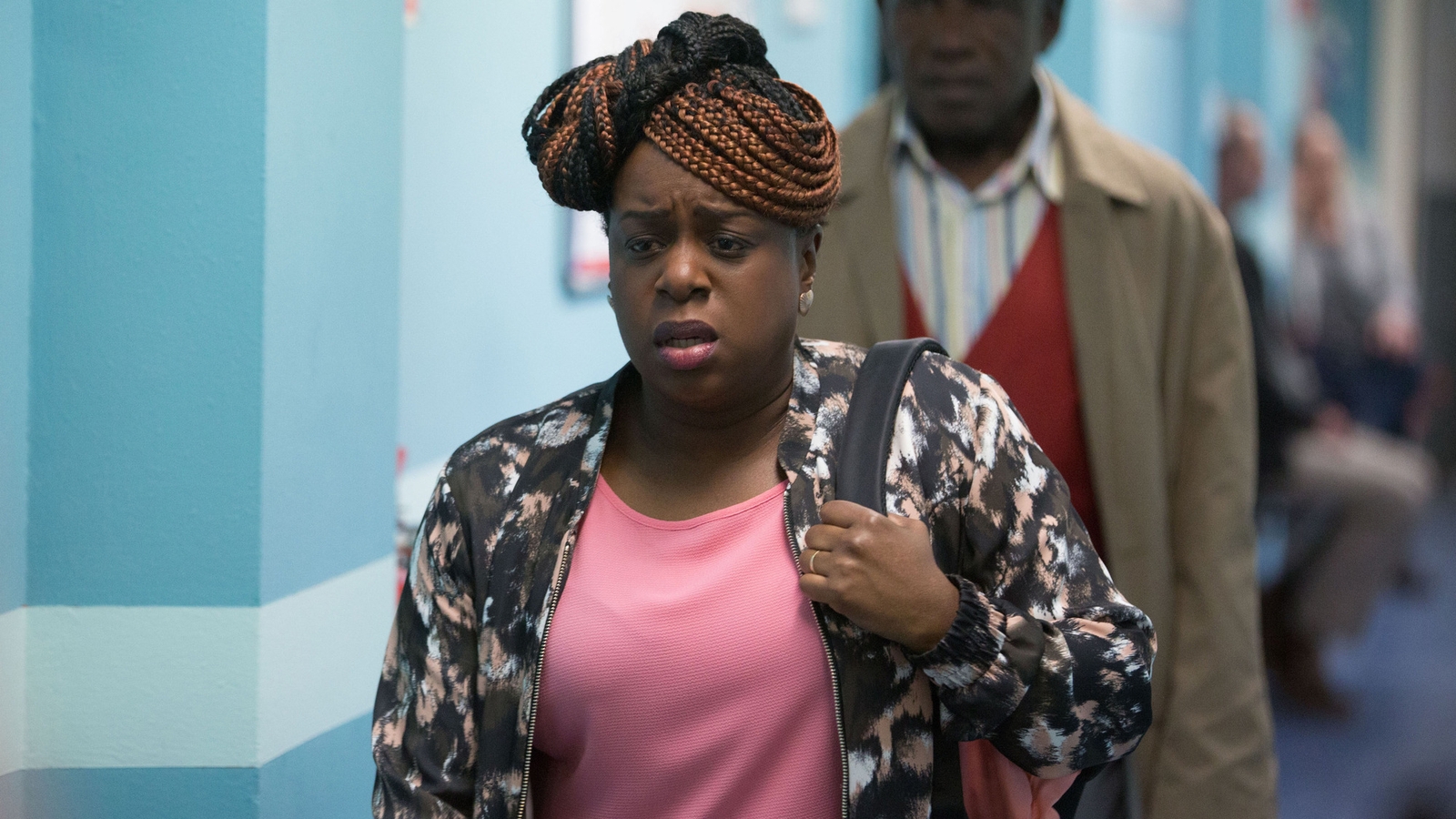 Kim collapses at the police station on EastEnders