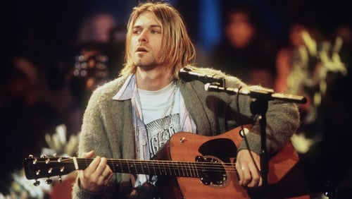 Kurt Cobain pictured during the taping of MTV Unplugged in 1993
