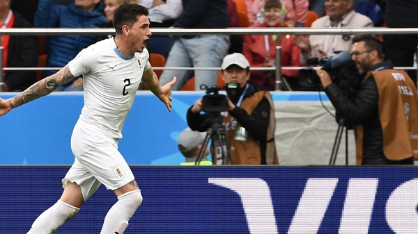 Jose Gimenez celebrates his late winner
