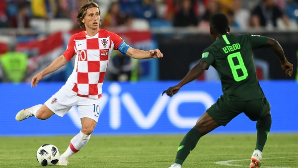 Luka Modric looking to get past Nigeria's Oghenekaro Etebo