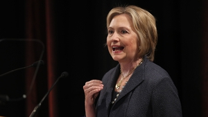 Hillary Clinton gave a public lecture at Trinity College in Dublin