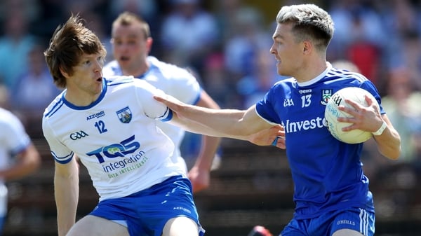 Waterford's Aidan Trihy and Conor McCarthy of Monaghan