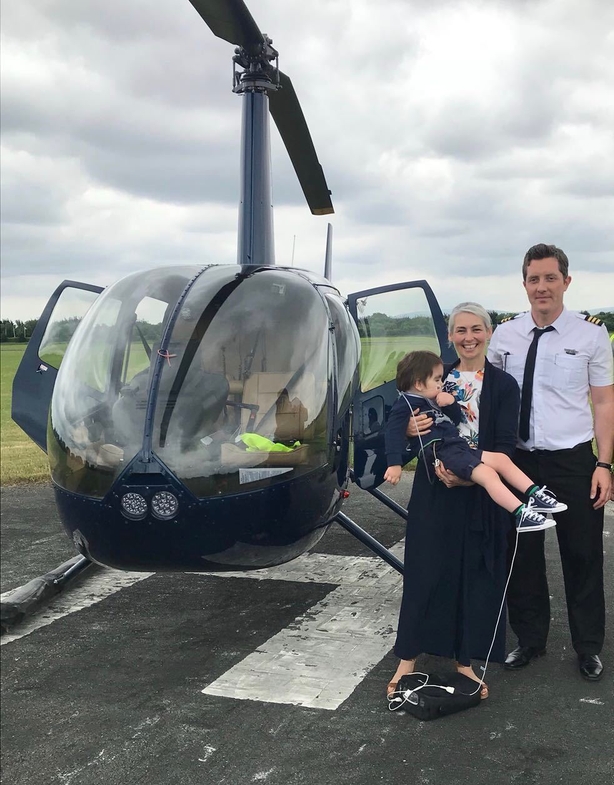 Oisin and Mum Fionnuala are ready to jet off with pilot Ryan