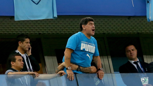 Maradona got over excited at the match on Tuesday night