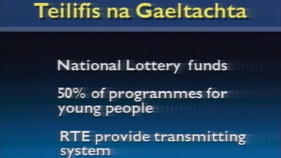 Graphic showing Teilifís na Gaeilge requirements (1988)