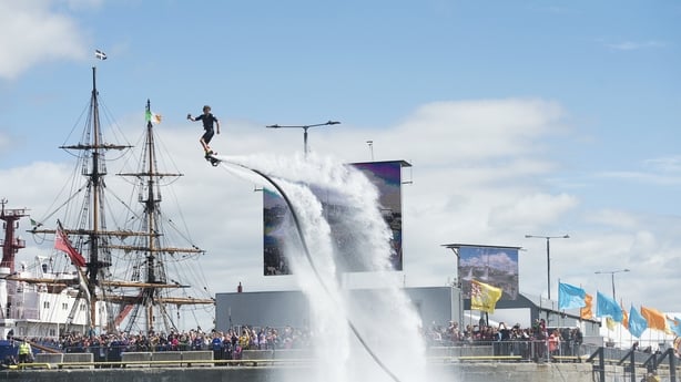 World champion flyboarders perform at SeaFest 2017,