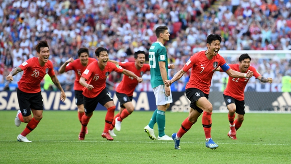 South Korea celebrate their win