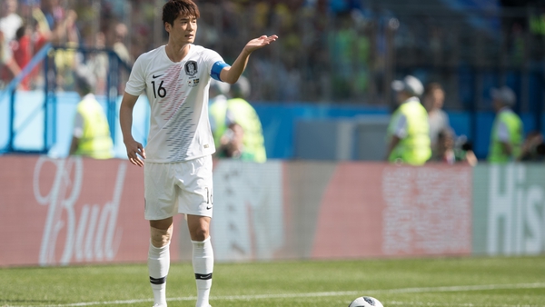 South Korea captain Ki Sung-yueng in action for his country during the 2018 World Cup