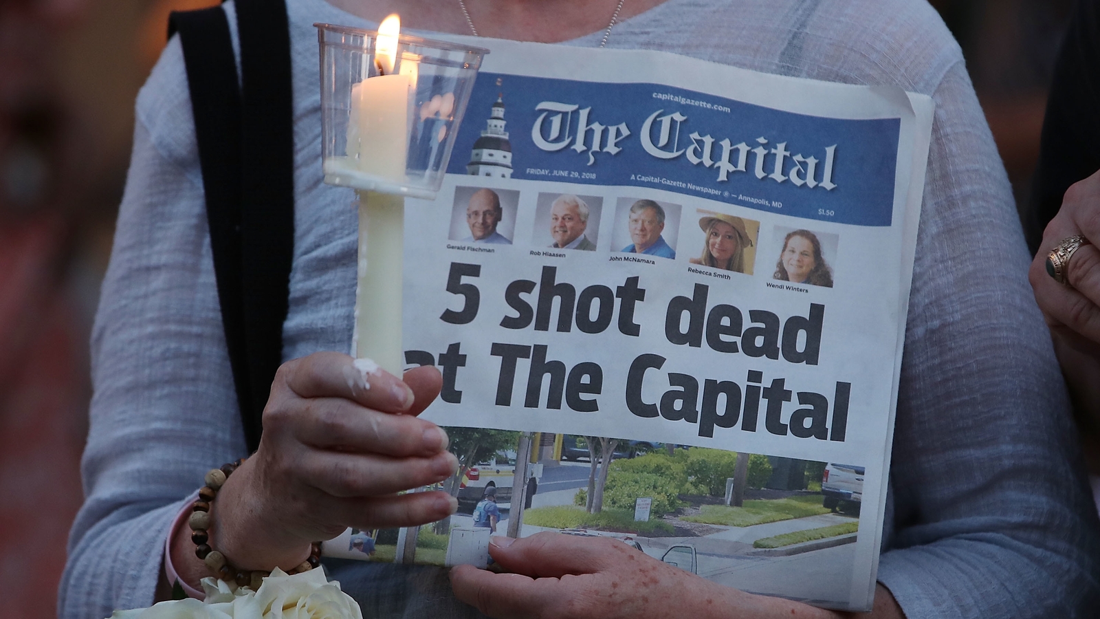 Vigil held for victims of Maryland newspaper attack