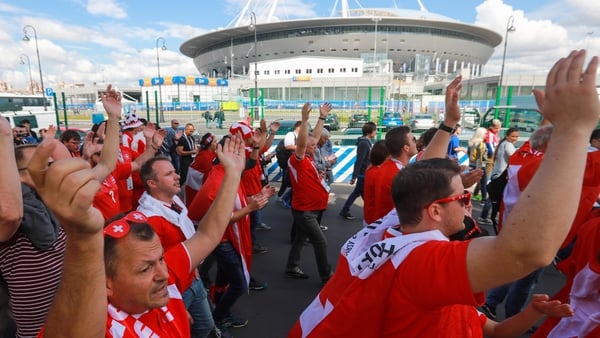 Supporters of Swizerland at Saint-Petersburg Stadium