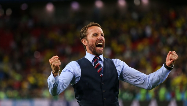 Gareth Southgate celebrates England's win