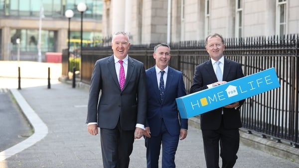 Mr Damien English, TD, Minister of State with Special Responsibility for Housing and Urban Development, Mr Paul Cunningham, CEO, Home For Life and Mr Charlie O'Reilly Hyland, chairman, Home For Life.