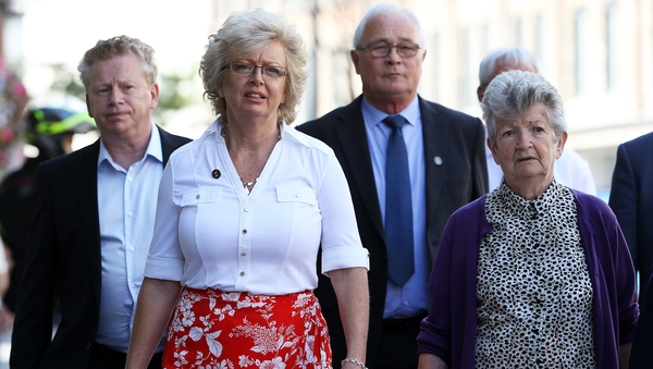 Representatives from Justice4the21 including Julie Hambleton (second left), whose sister Maxine died in the bombings