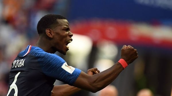 Paul Pogba celebrates France's victory over Argentina